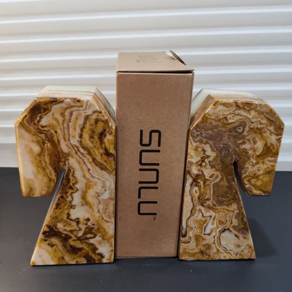 Vintage Banded Onyx Horsehead Bookends - Picture 5 of 5